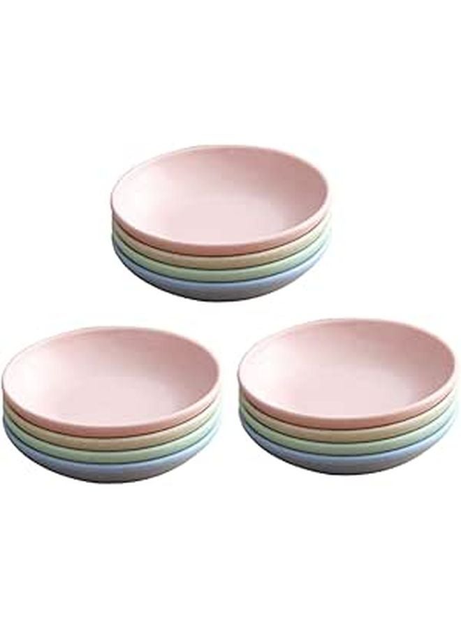 12 Pcs Assorted Color Wheat Straw Sauce Plates Easy to Clean Stain Resistant - Image 1