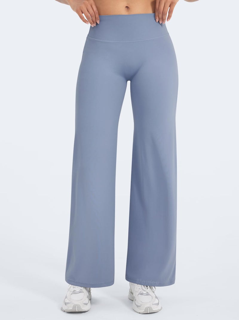 VOYJOY Straight Leggings Bottoms Wide Leg Pants for Women 29"/ 31.5"/33"/35" High Waist Stretch Casual Sweatpants - Image 5