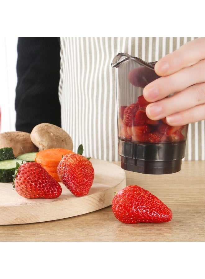 Strawberry Slicer with Stainless Blades | Egg  Fruit Slicer Cup for Banana, Cucumber, Mushroom | ABS Detachable Kitchen Gadget - Precision Berry Cutter Tool - Image 5