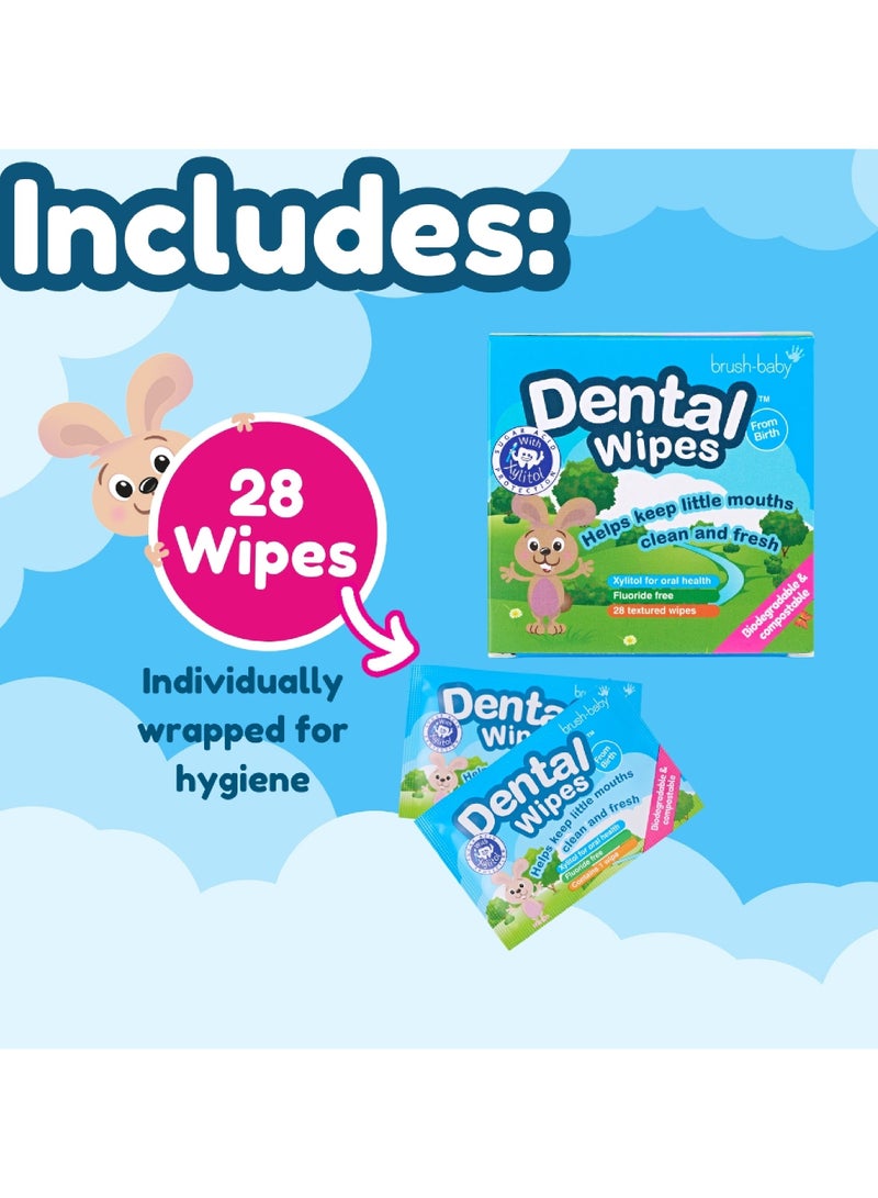 Brush-Baby Dental Wipes for Babies | Fluoride Free | Individually Wrapped | 28 Wipes | Suitable from Birth - Image 4