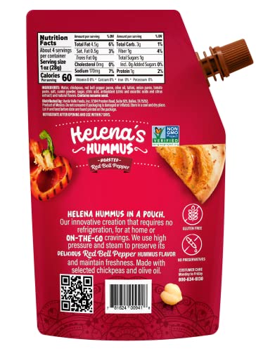 Helena Hummus (3-pack), Shelf-Stable, No Added Preservatives, 2 Natural Classic 4.23 oz and 1 Roasted Bell Pepper Hummus To-Go, 4.23 oz (1 Tripack) - Image 5