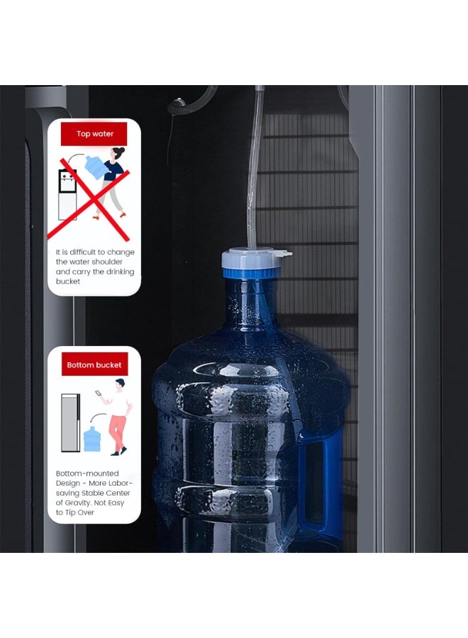 WALALLA Bottom Loading Water Dispenser for 5 Gallon Bottles, Hot Cold & Warm Temperature, Stainless Steel Freestanding Water Cooler Dispenser for Home & Office, Silver Gray - Image 5