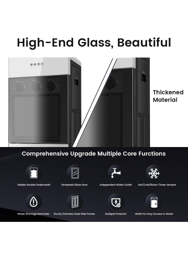 WALALLA Bottom Loading Water Dispenser for 5 Gallon Bottles, Hot Cold & Warm Temperature, Stainless Steel Freestanding Water Cooler Dispenser for Home & Office, Silver Gray - Image 3