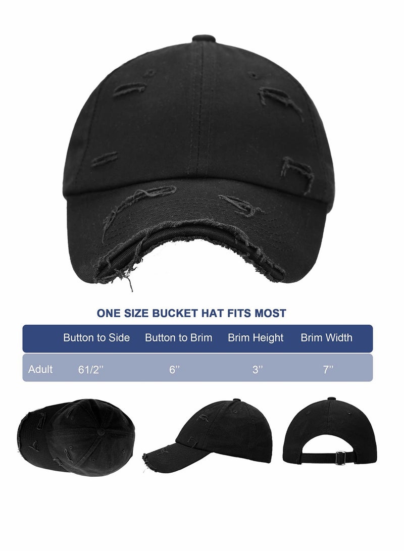 SOLARAE قبعة بيسبول عتيقة زرقاء متآكلة قابلة للتعديل من القطن للرجال والنساء - Image 3