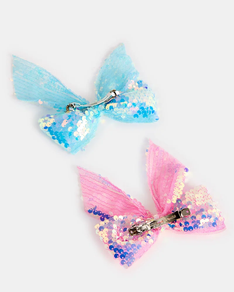 ردتاغ Girls Pink And Blue Hair Clip Set (Pack of 2)