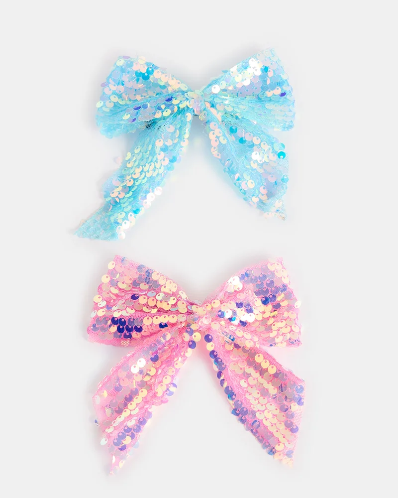 ردتاغ Girls Pink And Blue Hair Clip Set (Pack of 2)
