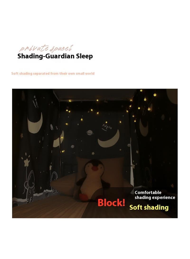 Bluejw Cartoon Pattern Design Lower Deck Zipper Bed Curtain With Mosquito Net - Image 3