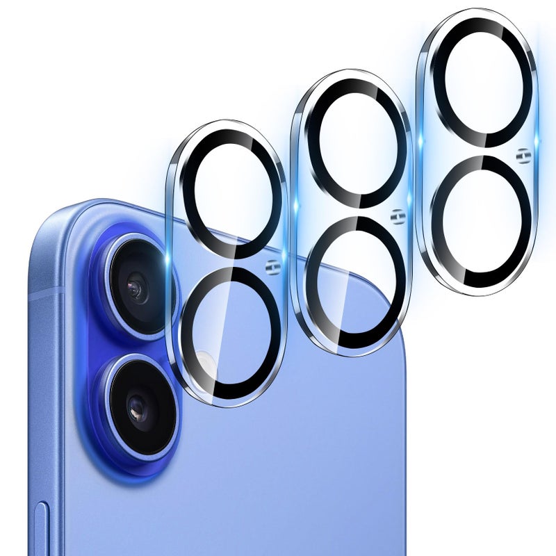 Dengduoduo Camera Lens Protector for iPhone 16 and 16 Plus 3 Pack, Tempered Glass, Ultra HD, 9H Hardness, Anti-Scratch, Case Friendly, Easy to Install [No Affect on Night Shots] - Image 1