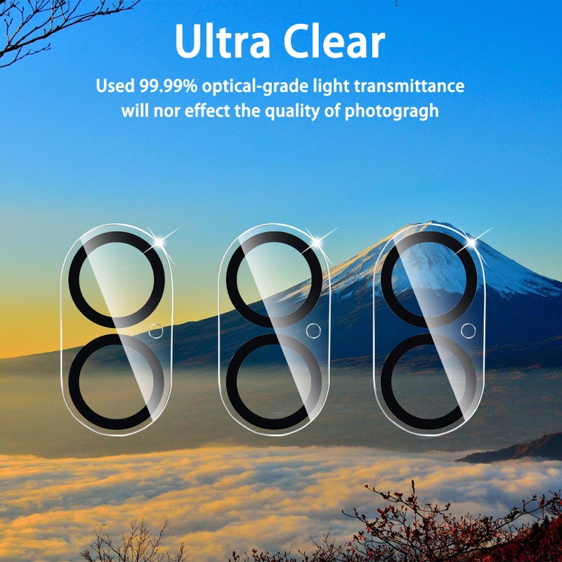 Dengduoduo Camera Lens Protector for iPhone 16 and 16 Plus 3 Pack, Tempered Glass, Ultra HD, 9H Hardness, Anti-Scratch, Case Friendly, Easy to Install [No Affect on Night Shots] - Image 3