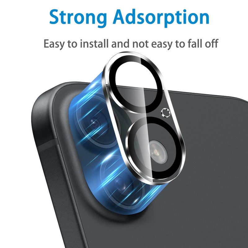 Dengduoduo Camera Lens Protector for iPhone 16 and 16 Plus 3 Pack, Tempered Glass, Ultra HD, 9H Hardness, Anti-Scratch, Case Friendly, Easy to Install [No Affect on Night Shots] - Image 4
