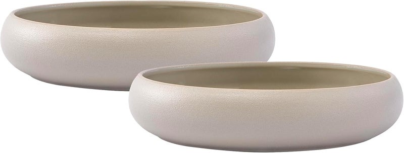 Bico Reactive Glaze Light Grey 38oz Stoneware Pasta Bowls Set Set of 2 Microwave and Dishwasher Safe for Spaghetti Pasta Soup - Image 1