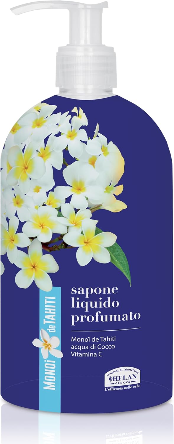 Helan Monoi de Tahiti Gentle Liquid Hand and Body Soap with Vitamin C and Coconut Water Moisturising Nourishing Cleansing Gel with Vegetable Cleansers also for Sensitive Skin 500 ml