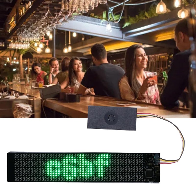 Programmable LED Panel for Shop Car Bar Hotel, Controlled Green LED Sign Display for Cycling Birthday Celebration, Portable Micro USB Charging Screen - Image 4