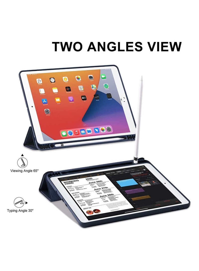 راكسوم حافظة iPad من الجيل التاسع/الثامن/السابع (2021/2020/2019) حافظة iPad مقاس 10.2 بوصة مع حامل قلم رصاص [وضع السكون/التنشيط] أغطية حماية ذكية بحامل مغناطيسي وظهر ناعم من مادة TPU رفيعة - Image 4