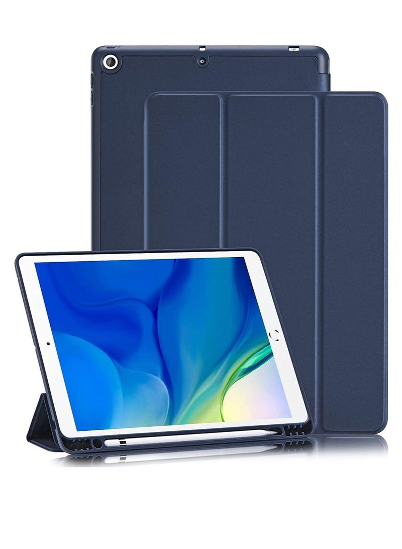 راكسوم حافظة iPad من الجيل التاسع/الثامن/السابع (2021/2020/2019) حافظة iPad مقاس 10.2 بوصة مع حامل قلم رصاص [وضع السكون/التنشيط] أغطية حماية ذكية بحامل مغناطيسي وظهر ناعم من مادة TPU رفيعة - Image 1