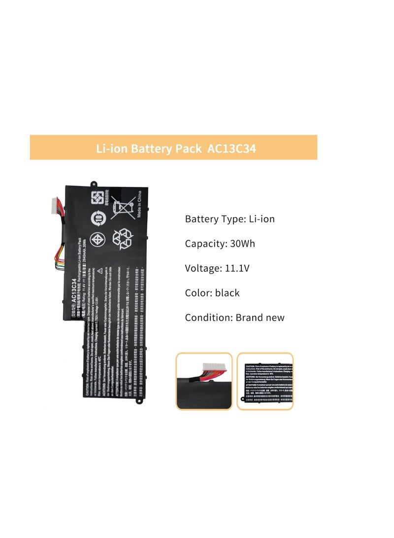 Terabyte AC13C34 Laptop Battery for Acer Aspire V5-122P V5-132P E3-111 E3-112V E3-111-C0M6 E3-111-C0UM E3-111-C5AL ES1-111M MS237 - Image 2