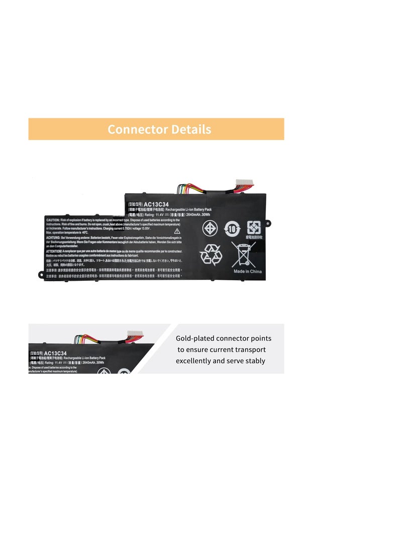 Terabyte AC13C34 Laptop Battery for Acer Aspire V5-122P V5-132P E3-111 E3-112V E3-111-C0M6 E3-111-C0UM E3-111-C5AL ES1-111M MS237 - Image 3