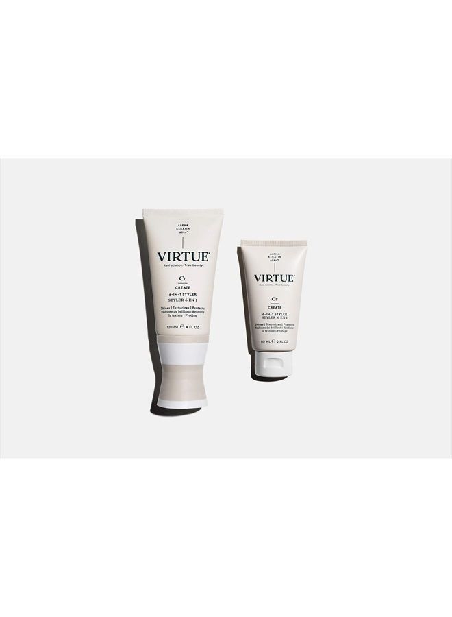 VIRTUE 6-IN-1 Styler Cream 2 FL OZ | Travel Size | Alpha Keratin Shines, Texturizes, Repairs, Strengthens, Hydrates Hair | Sulfate Free, Paraben Free, Color Safe, Vegan - Image 4