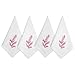 HCRAFT Embroidered Cotton Table Napkins Cloth Napkins Set of 4 18x18 Cherry Blossom Napkin Square Fabric Dining Room Napkins Cloth Machine Washable Pink Cotton Cloth Napkins Great Present Ideas - Image 2