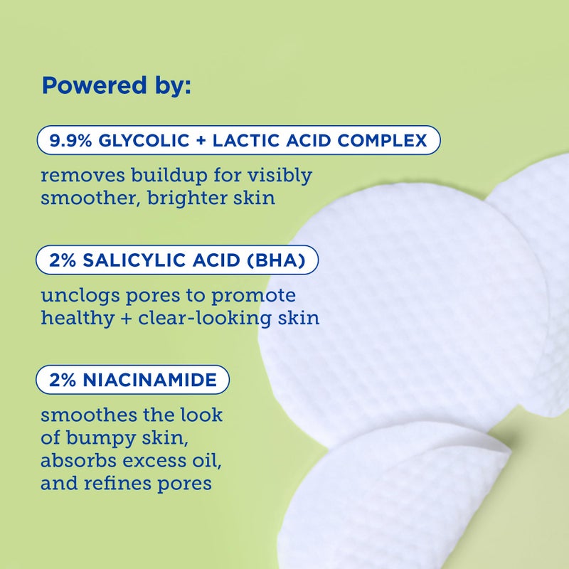 Skinfix AHA/BHA Niacinamide Exfoliating Pads - 60 Pads - Visibly Reduces Discoloration, Removes Dead Skin, Releases Ingrown Hairs & Unclogs Pores with Lactic Acid - Vegan, Cruelty Free - Image 5