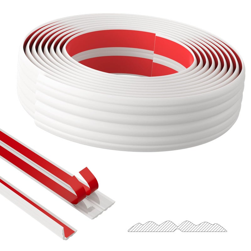 Duzzy Wall Corner Protector Trim, 20 Feet Flexible Inside & Outside Guard, Peel and Stick Molding, Self-Adhesive Strip for Wall Edge, Ceiling, Door Frames, Countertop - Image 1