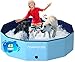 COMMOUDS Foldable Dog Pool Collapsible Hard Plastic Dog Kiddie Swimming Pool Portable Pet Bath Tub Wading Pools for Kids and Puppy Small Medium Large Dogs63inchD x 12inchH - Image 3