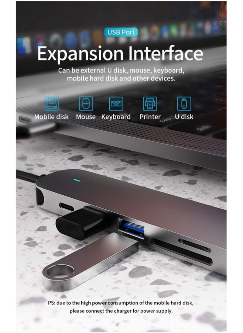 XLT - 6in1 Type C to HDTV Hub 4K Compatible with MacBook Pro XPS and More USB C Devices - Image 1