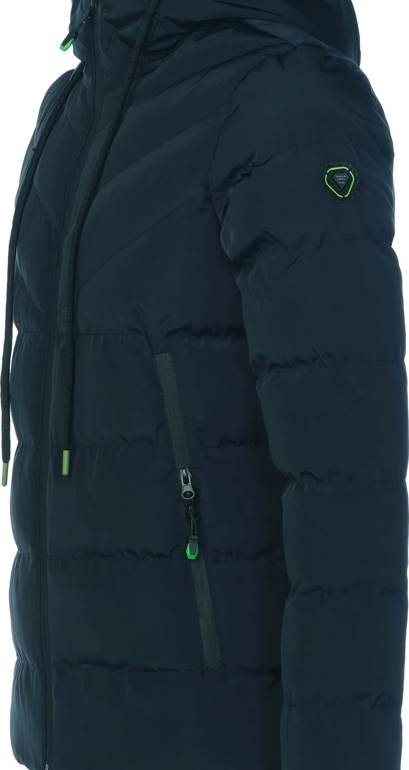 سيفيست Men's Navy Blue Water and Windproof Hooded Thick Puffer Migrogelli Coat & Jacket