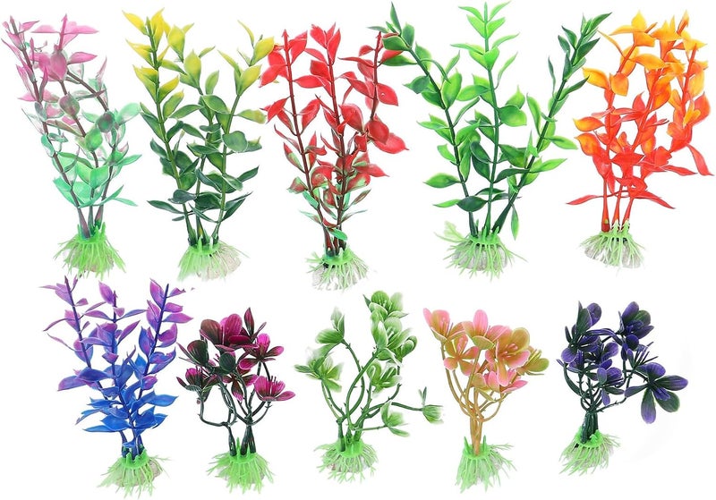 10pcs Artificial Aquarium Plants Fish Tank Grass Decor Plastic Underwater Plants for Aquarium Landscape Decoration Random Style - Image 1