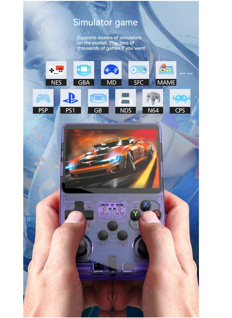 Handheld game console, retro game console that supports TV output, built-in 64GB classic games, 640*480 screen, dual 3Djoystick，10+emulators