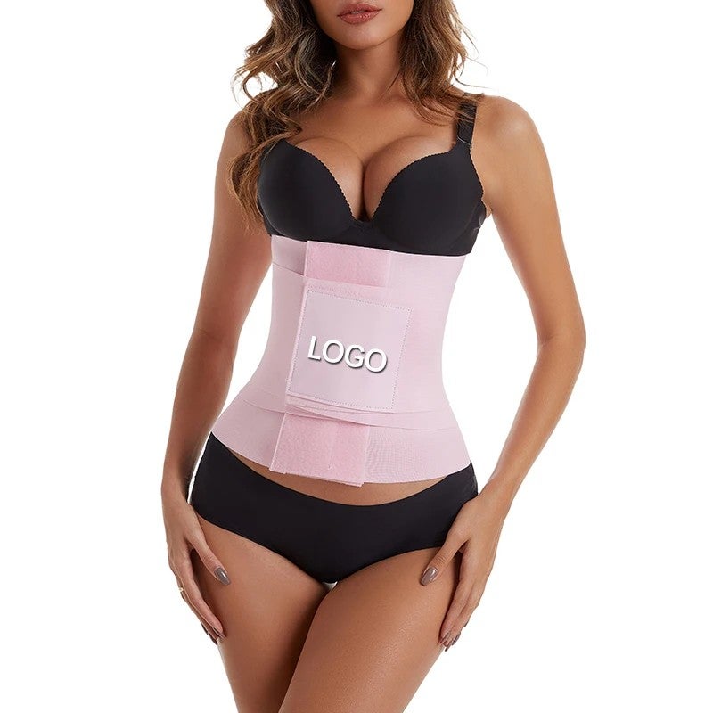 Bluejw Adjustable Body Shaper Waist Trimmers - Pink Slimming Belts Tummy Control Waist Trainer Wrap - Image 2