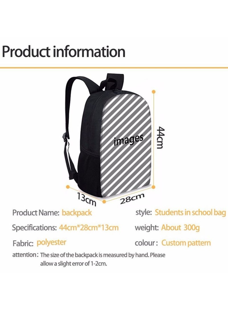 Y&D 3-Piece Pokemon 3D Print Insulated Lunch Backpack Set Multicolour - Image 3