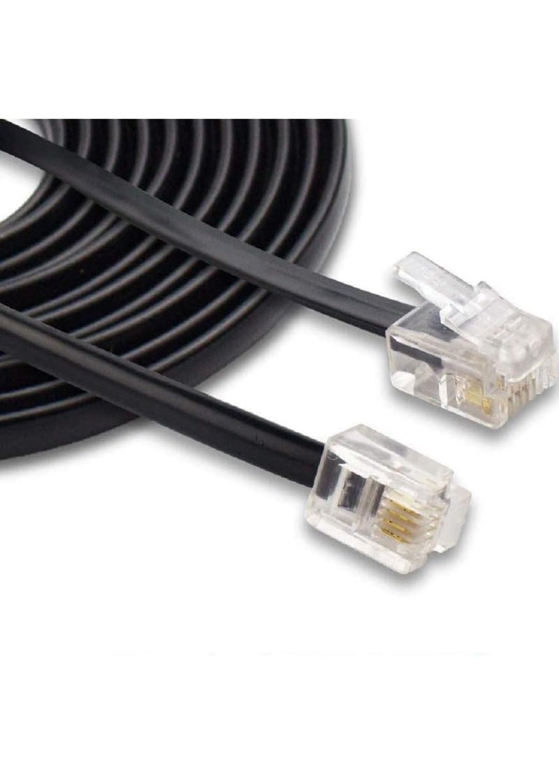 COPY LINE COPY LINE Telephone Line Wire Patch Cable Compatible for Landline Telephone RJ11 Connector Black 3 Meter  - Image 2