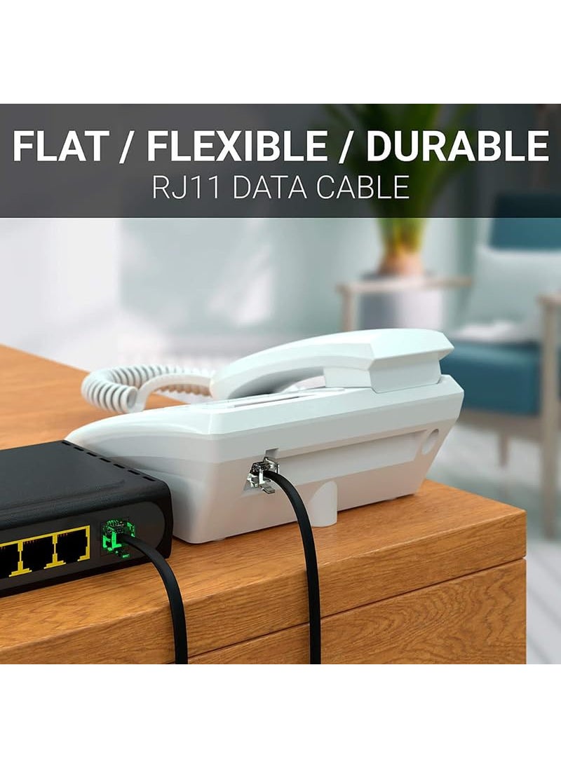 COPY LINE COPY LINE Telephone Line Wire Patch Cable Compatible for Landline Telephone RJ11 Connector Black 3 Meter  - Image 4