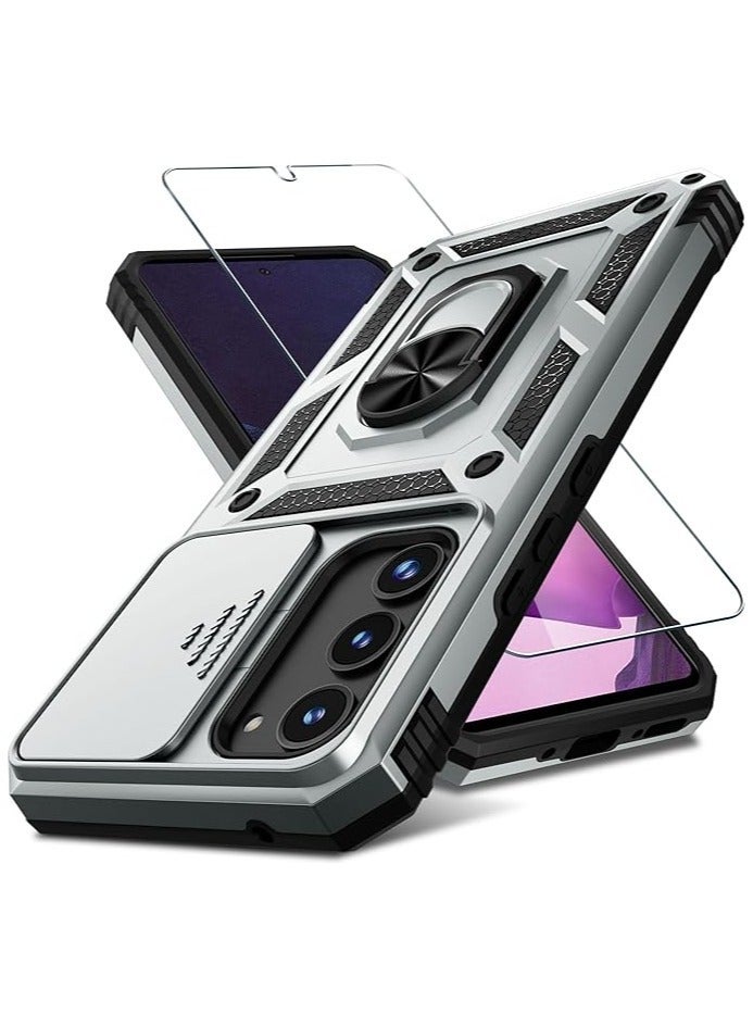 TEAM LUXURY Samsung Galaxy S24Plus Case, Slide Camera Cover, Built in Rotate Ring Kickstand, Heavy Duty Shockproof Protective Case  - Image 2