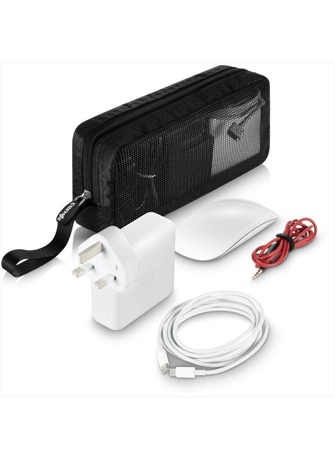 CM Travel Cable Organizer Case Bag Portable Computer Accessories Zipper Mesh Pouch Bag for Holding Laptop Mouse, Power Bank, USB, Adapter, Charger, Cellphone and Cosmetics (Case Bag ONLY)  - Image 4