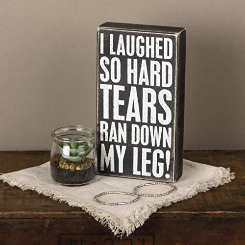 Primitives by Kathy 19489 Classic Box Sign, 5" x 9", Tears Ran Down My Leg, Neutral - Image 3