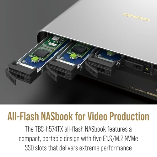 QNAP TBS-h574TX-i3-12G-US 5 Bay High-Performance E1.S All-Flash NASbook with Intel® Core™ Processor, Thunderbolt 4 and 10GbE (5G/2.5G/1G/100M/10M) Network Connectivity (Diskless) - Image 4