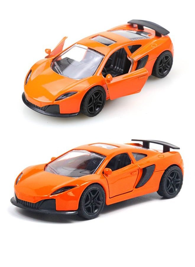HALAMODO 1:36 Alloy Sports Car Model , Pull-Back Toy Car , Model Car for Kids Boy Girl Gift , Collectible Display ,Orange 12 cm*5.2 cm*4 cm - Image 1