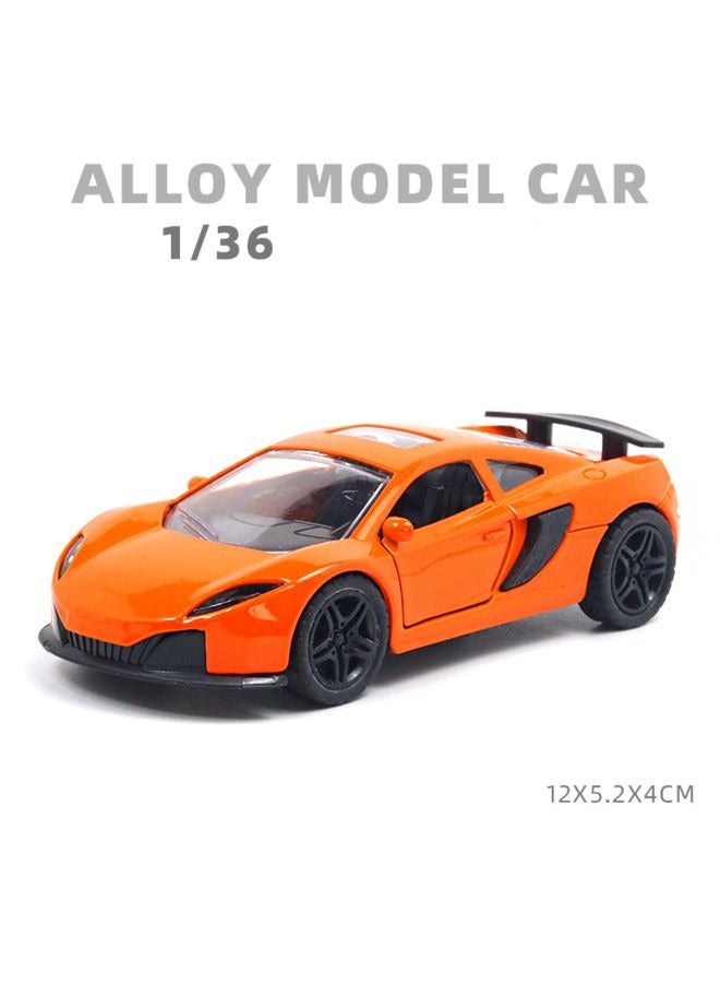 HALAMODO 1:36 Alloy Sports Car Model , Pull-Back Toy Car , Model Car for Kids Boy Girl Gift , Collectible Display ,Orange 12 cm*5.2 cm*4 cm - Image 2