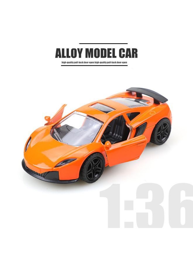 HALAMODO 1:36 Alloy Sports Car Model , Pull-Back Toy Car , Model Car for Kids Boy Girl Gift , Collectible Display ,Orange 12 cm*5.2 cm*4 cm - Image 3
