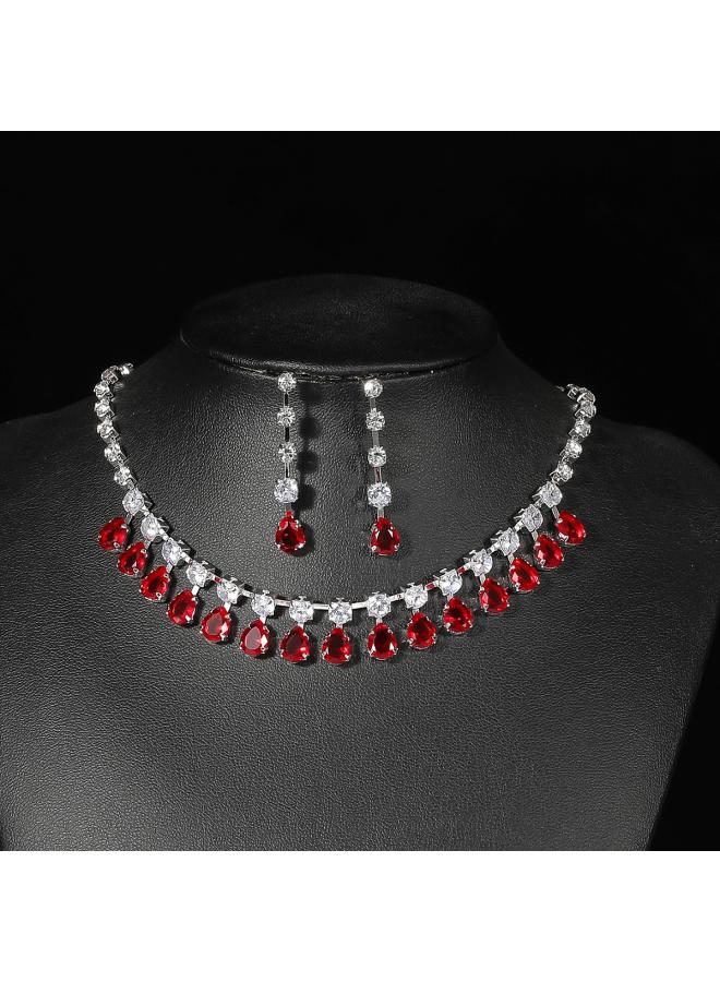 Europe And The United States Necklace Suit Earrings Jewelry Suit Banquet Dress Chain Fashion Joker Bridal Jewelry