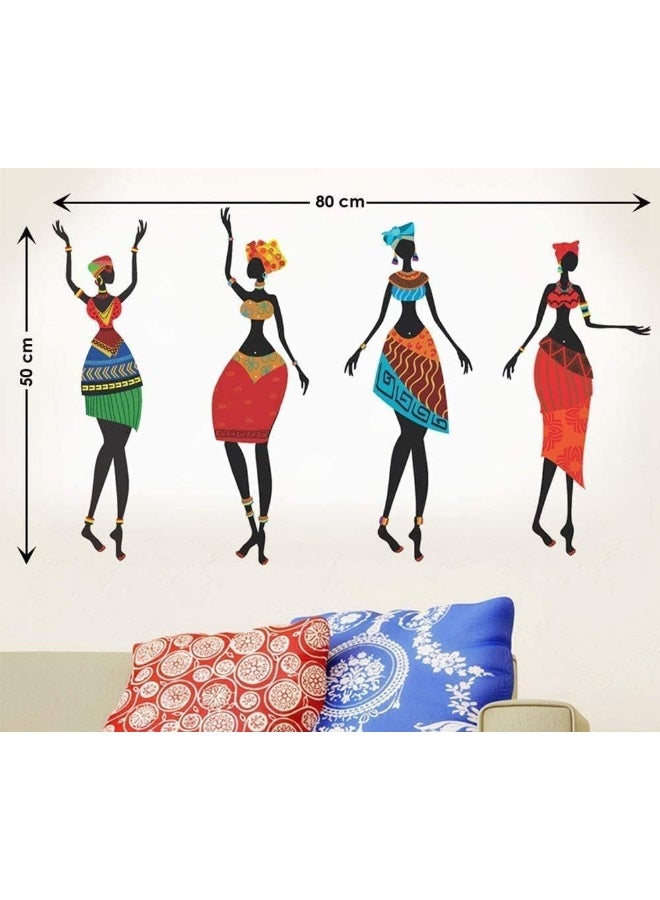 Decals Design PVC Vinyl 'African Women' Wall Sticker (50cm x 70cm, Black) - Image 3