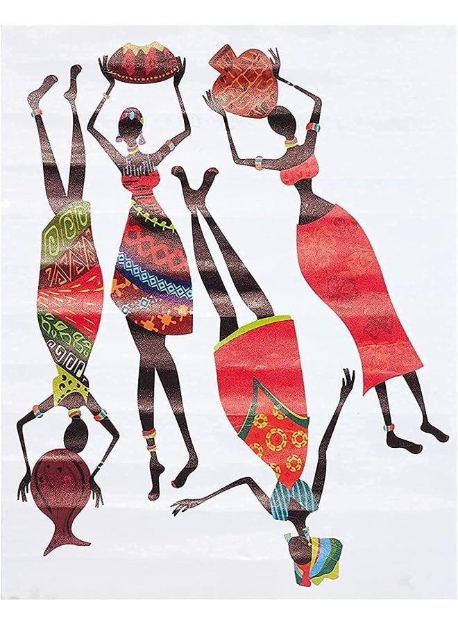 Decals Design PVC Vinyl 'African Women' Wall Sticker (50cm x 70cm, Black) - Image 1
