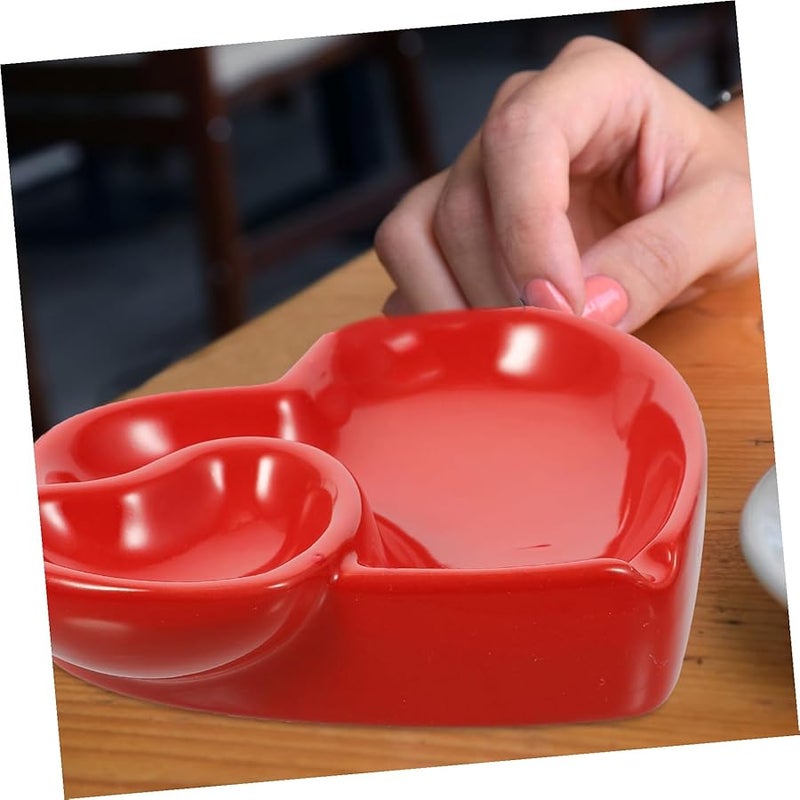 Heart Shaped Ceramic Ashtray Heat Resistant Decorative For Home Office Bars - Image 4