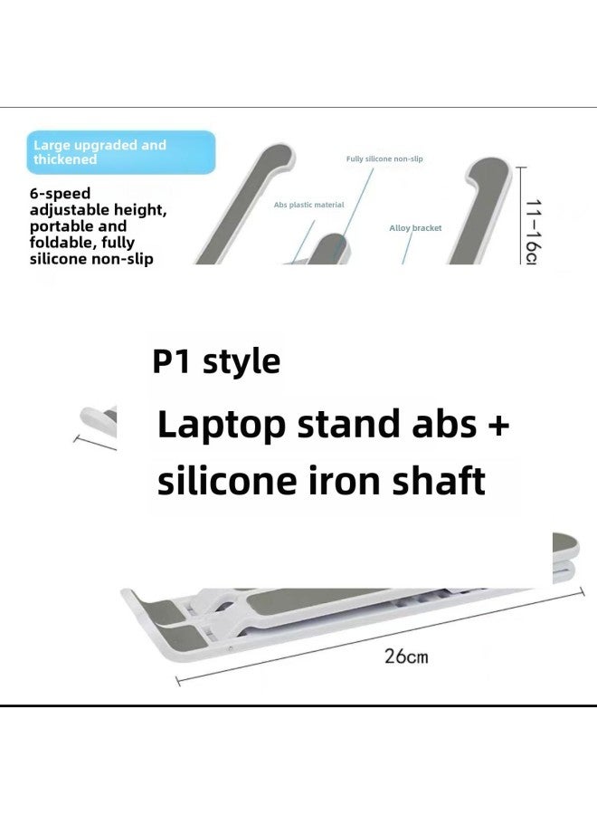 N3 Aluminum Alloy Laptop Desktop Stand Folding Mobile Phone Tablet Height Increasing Cooling Base Hanging Support Frame-Color:P1 Silicone Iron Shaft  With Storage Bag - Image 1