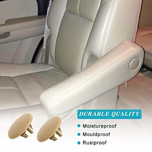 YIENAKFUN Armrest Cover Cap for 07-19 Chevy Tahoe Suburban Yukon Cadillac Escalade Seat Parts Replacement OEM GM 15279690 Rear Bucket Seats Arm Rest Handle Trim Bolt Vehicle Accessories (Beige) - Image 3