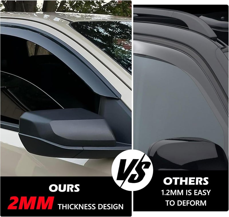 TECHPICCO Tape-On Rain Guards for Chevy Colorado/GMC Canyon 2023-2025 - Window Visors Side Window Deflectors (4pcs) - Image 4