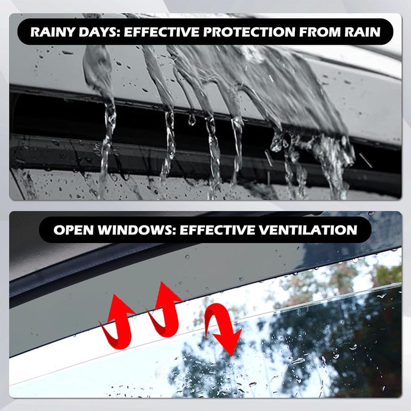 TECHPICCO Tape-On Rain Guards for Chevy Colorado/GMC Canyon 2023-2025 - Window Visors Side Window Deflectors (4pcs) - Image 3