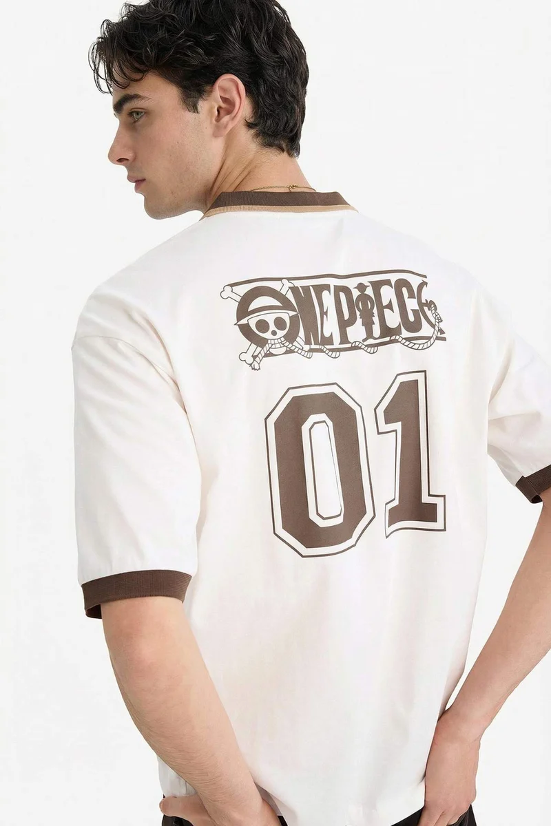 ديفاكتو Loose Fit One Piece Polo Collar Short Sleeve T-Shirt